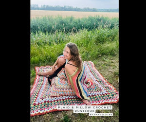 Plaid crochet rustique